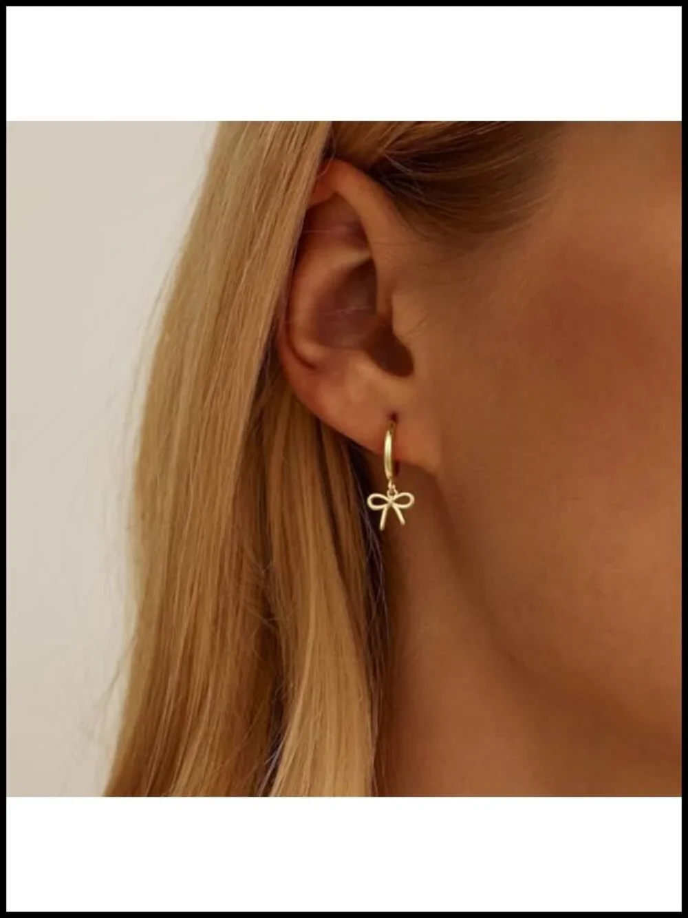 Gold Plated Bow Earrings for Girls Women Hypoallergenic